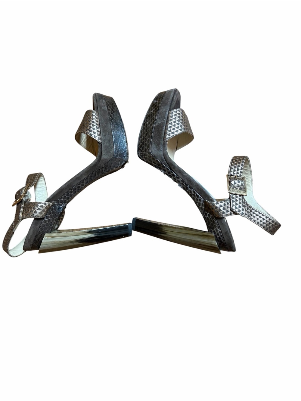 Jimmy Choo Bronze Metallic Slingback Sandals - Picture 2 of 7
